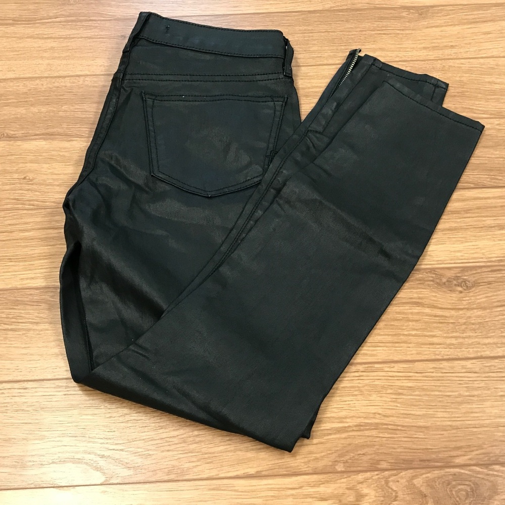 Rich & Skinny Black Slick Coated Jeans Size 23